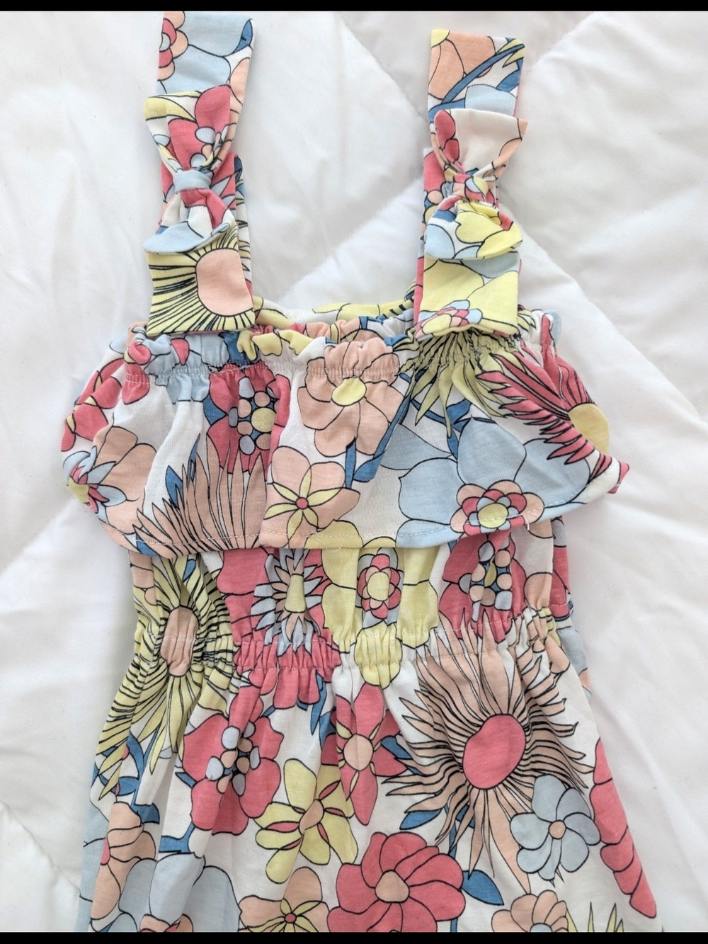 Floral Ruffle Baby Romper - Multi Color - Picture 6 of 13